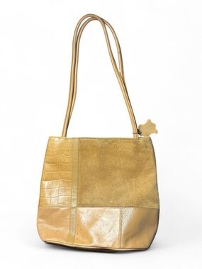 Vintage Y2K Tan Textured Patchwork Leather Purse